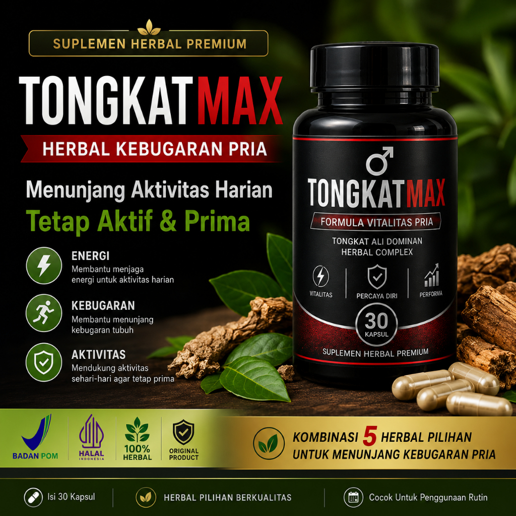 TongkatMax | Suplemen Stamina Vitalitas & Kebugaran Pria Dewasa Original BPOM | Isi 30 Kapsul