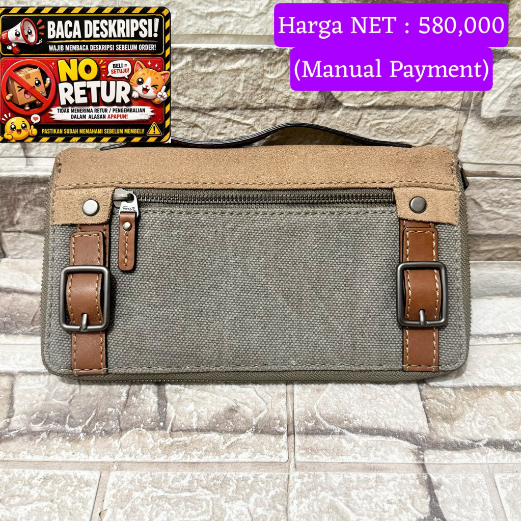 749# NET-Preloved Fossil Clutch Emilia Denim
