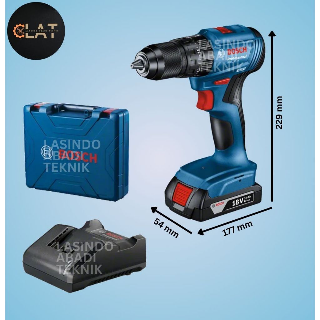 BOSCH PRO Mesin Bor Impact Baterai - Impact Drill Cordless 18V GSR185-LI | Bor Tanpa Kabel untuk Kay