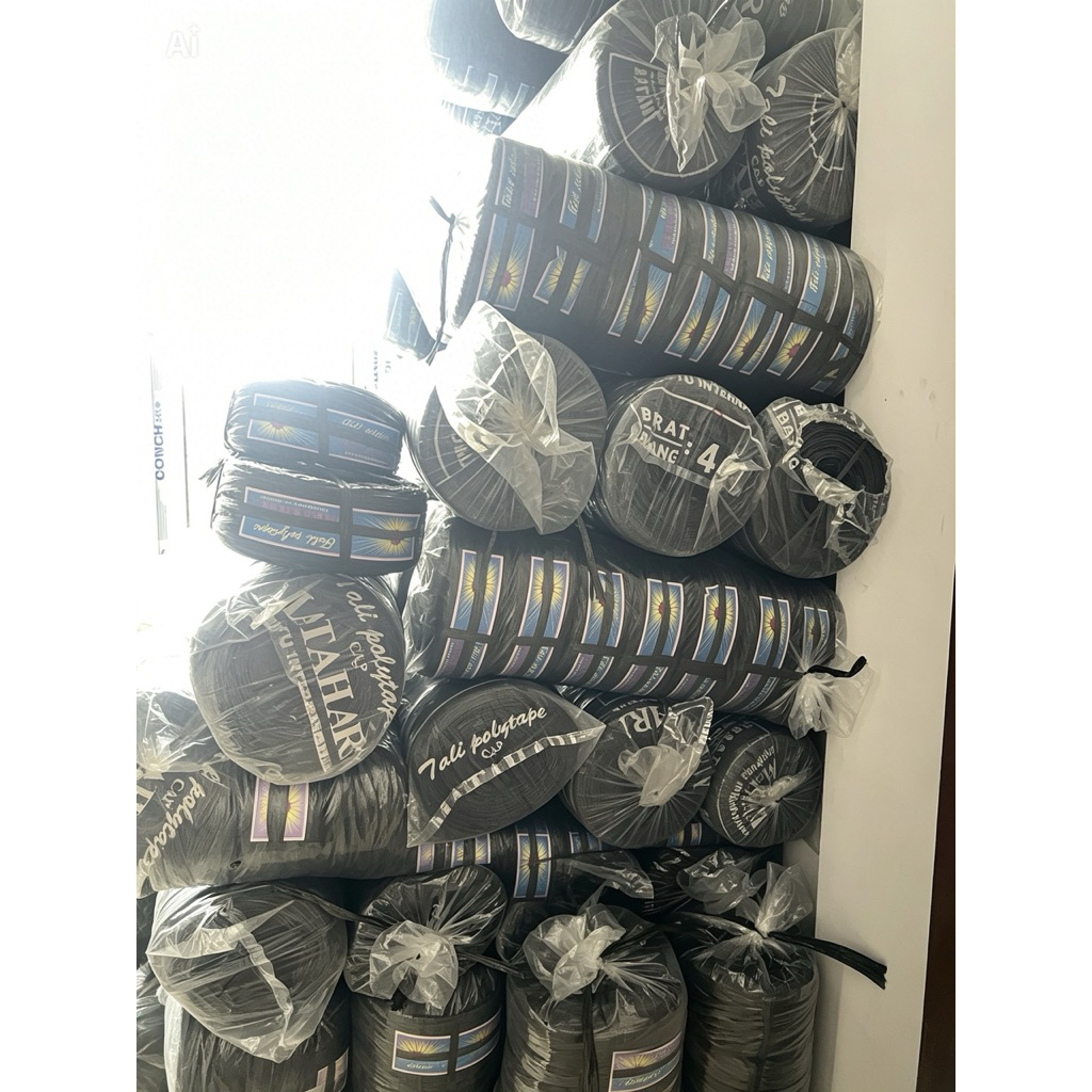 Tali plastik hitam, tali rafiah, tali polytape hitam 200gr , 400gr