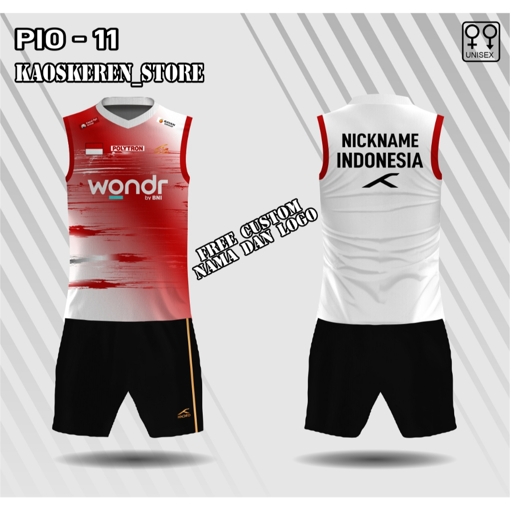 stelan jersey badminton Polytron Indonesia Open 2026 singlet  baju bulu tangkis indonesia open 2026