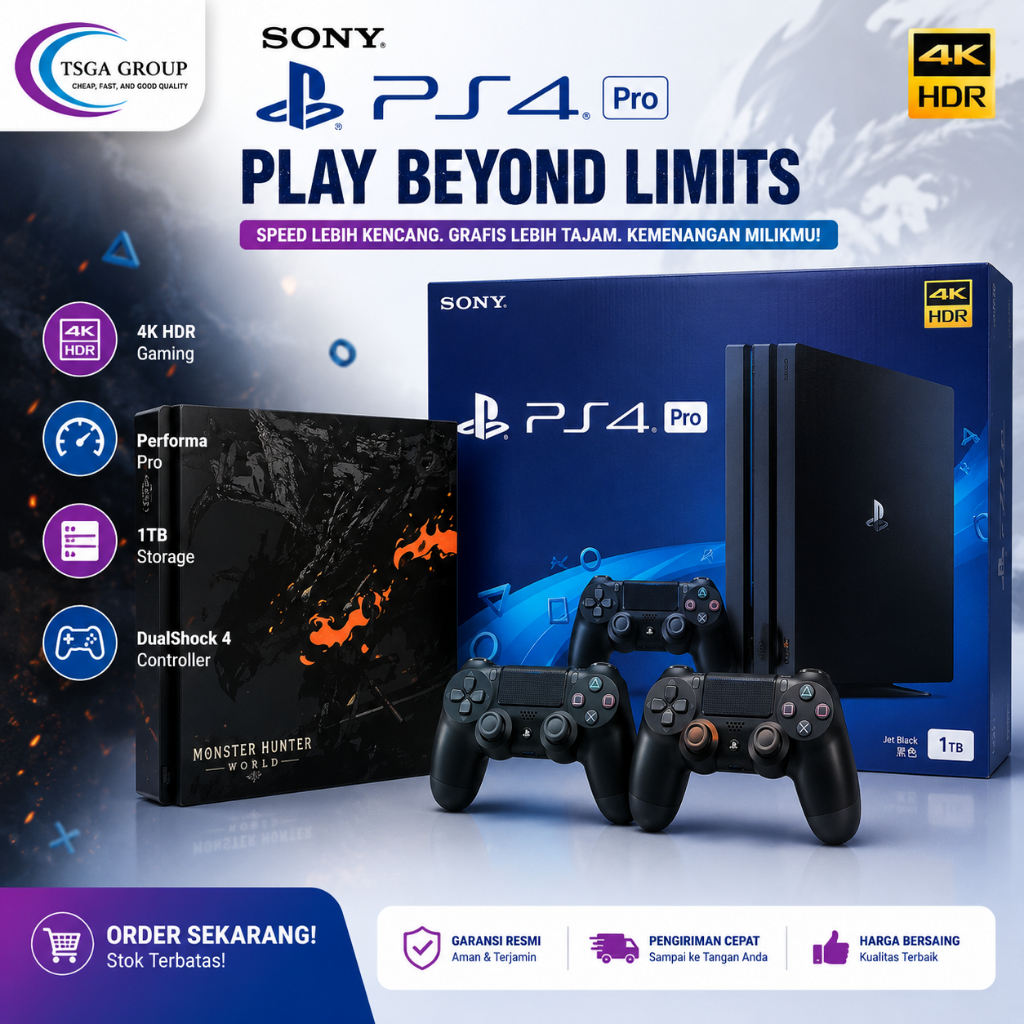 PS4 Pro 1TB Full Game Siap Main