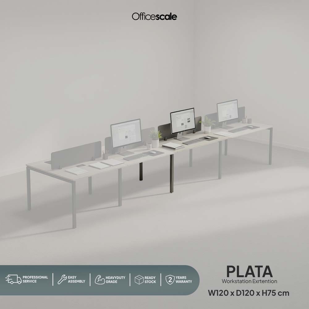 Officescale Meja Kerja Kantor Penyambung Berhadapan 2 Orang +Panel Sekat