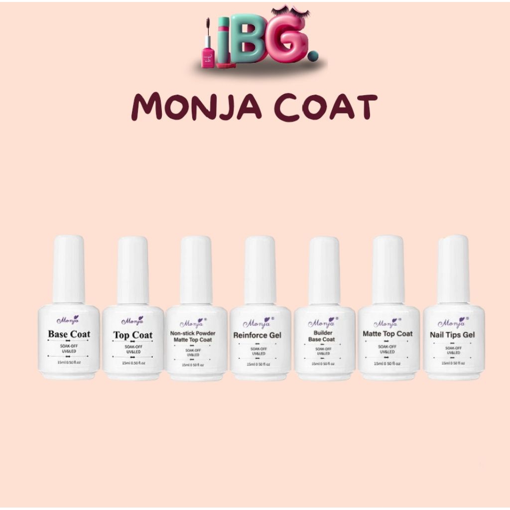 Top coat monja Base coat monja Monja top coat Monja base coat Monja non stick powder matte top coat