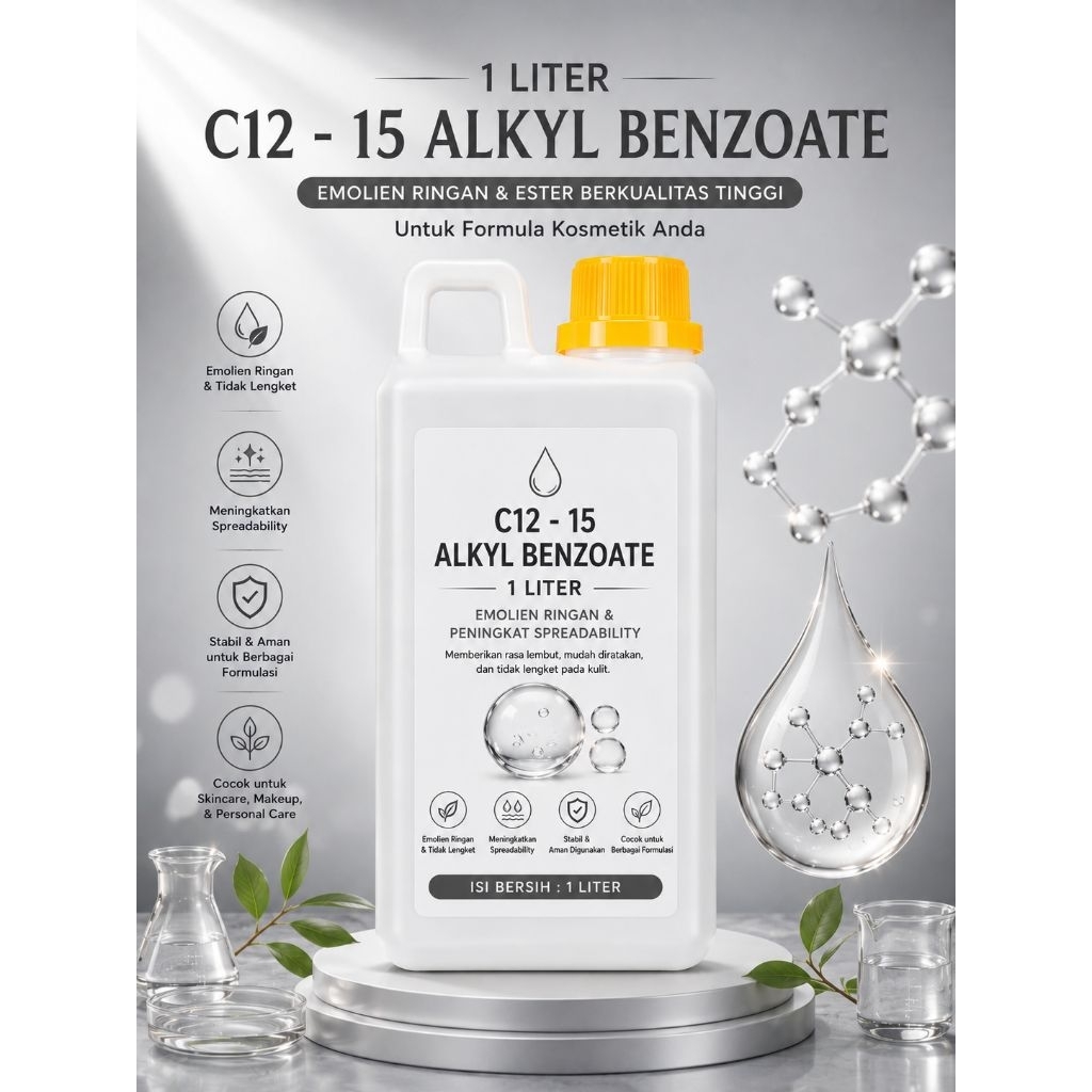 1 Liter 500 ml C12-15 Alkyl Benzoate – Emollient Ringan & Multifungsi untuk Skincare & Kosmetik