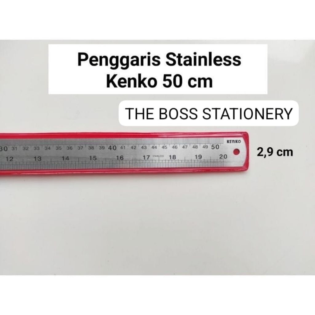 [LUSIN] MISTAR BESI 50CM KENKO / PENGGARIS 50 CM KENKO / MISTAR 50 CM / RULER / MISTAR STAINLESS 50 