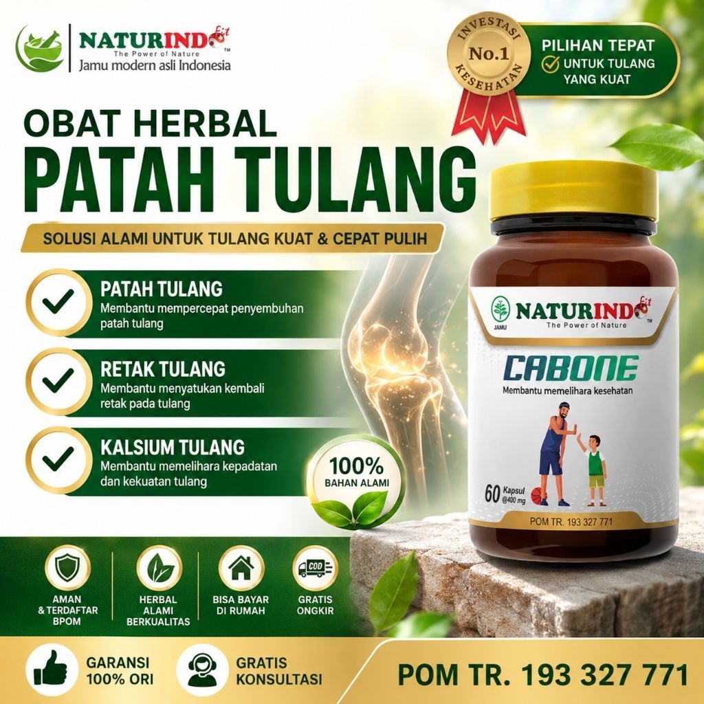 Cabone Obat Herbal Patah Tulang Retak Penyambung Tulang Kalsium