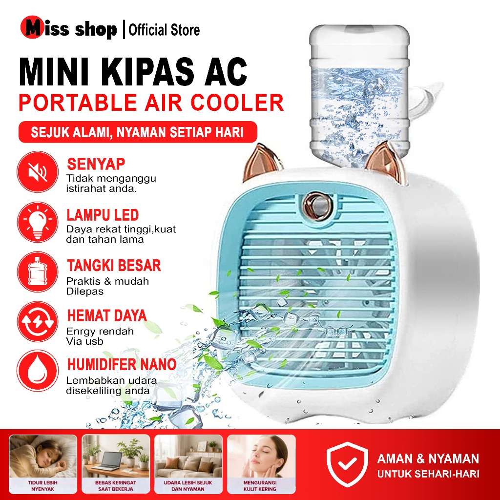 (MS)Kipas  AC Portable Air Cooler/ AC Mini /USB Air Cooler Mini AC Portable AC Energy Fan