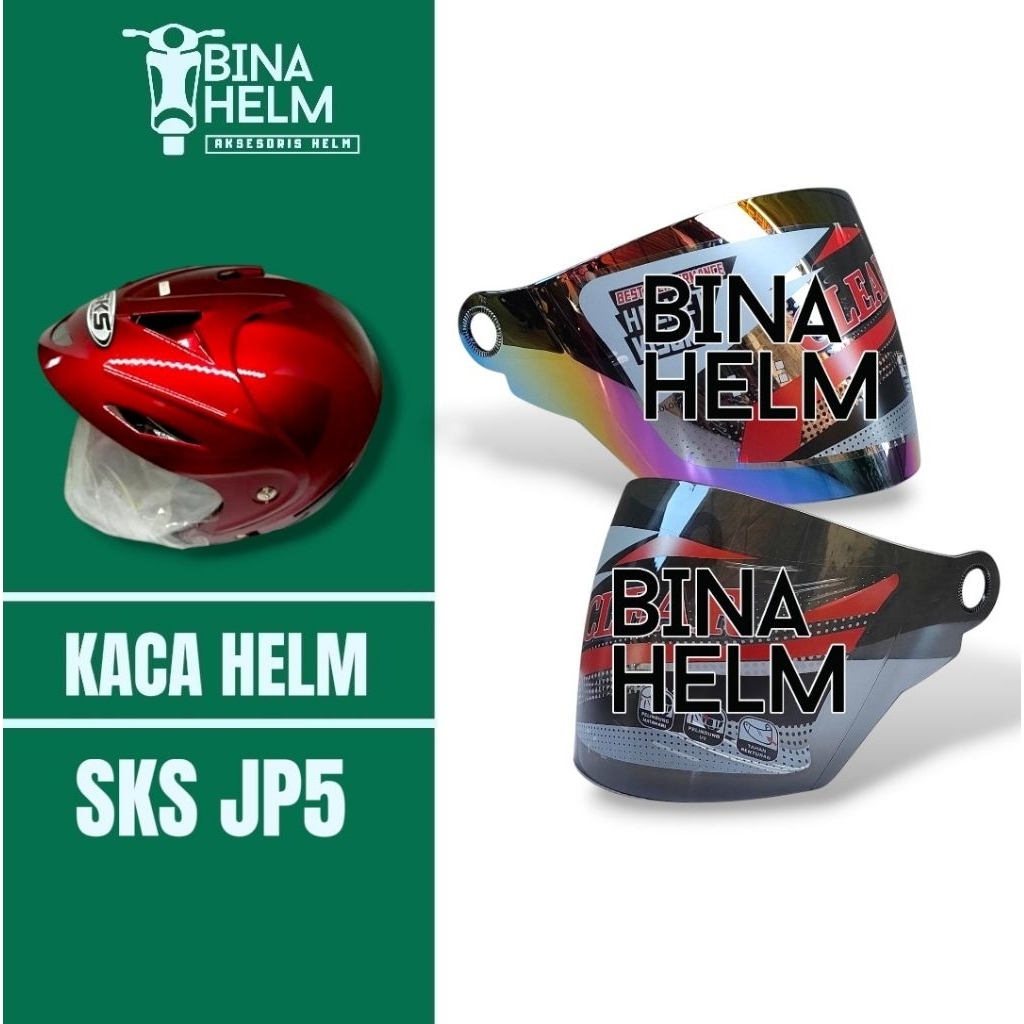 BINAHELM Kaca Helm SKS JP5 Visor Helm Sks Jp5 Bening Hitam Pelangi