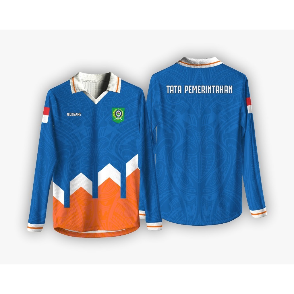 JERSEY TEAM KOMUNITAS -008 BIRU ORANGE LENGAN PANJANG