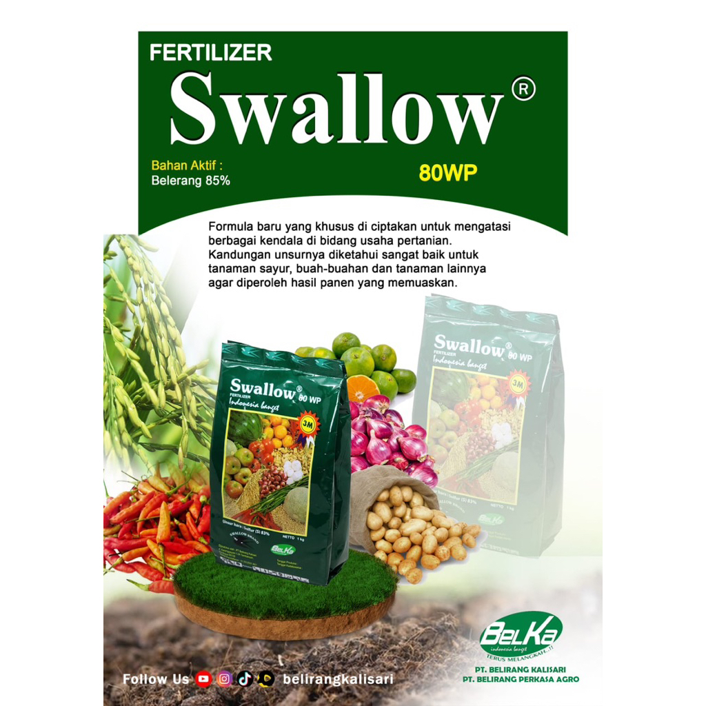 Fungisida Swallow 80 WP - Fertilizer Swallow 80 WP 500 GR