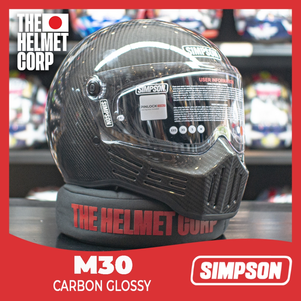 HELM SIMPSON M30 CARBON GLOSSY HELMET RETRO SIMSPON RIDING HELMET CLASSIC