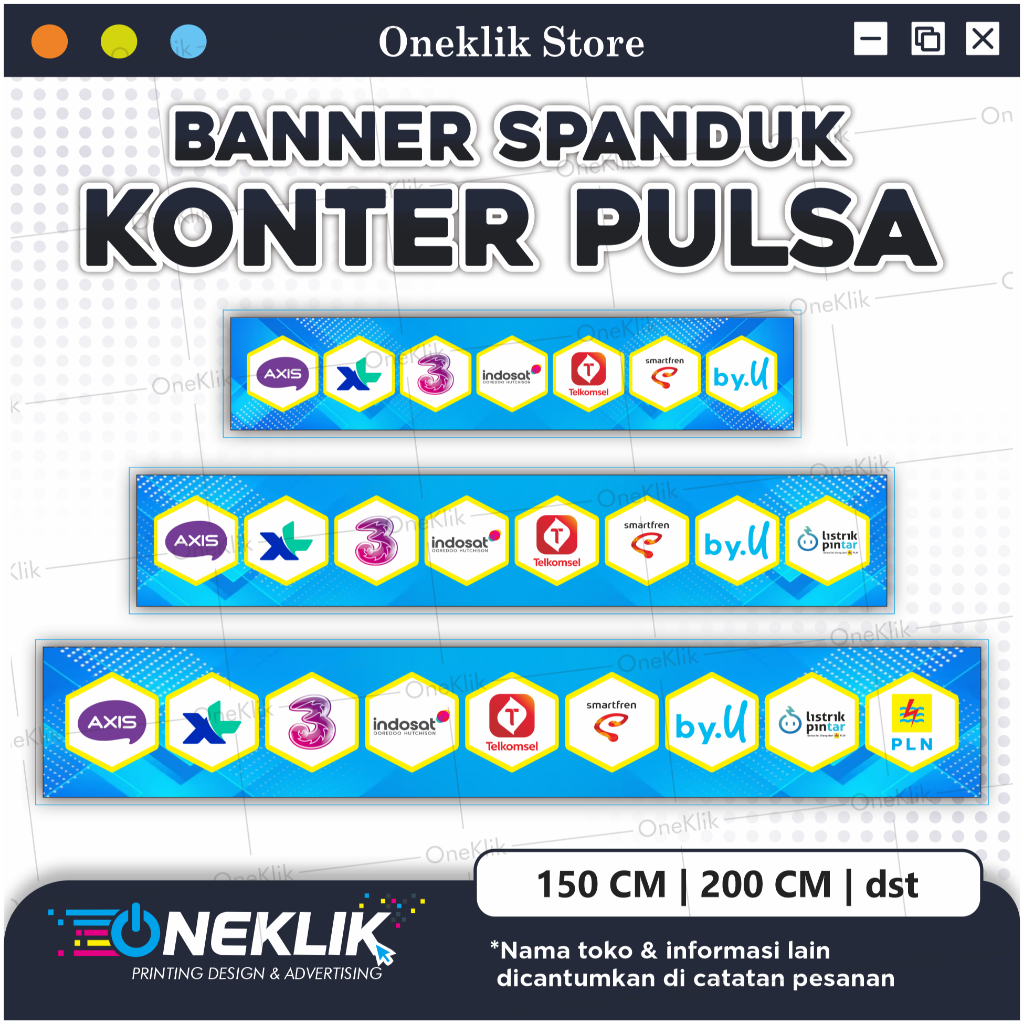 Spanduk Konter Pulsa / Spanduk Banner Konter Pulsa Murah / Banner spanduk custom murah