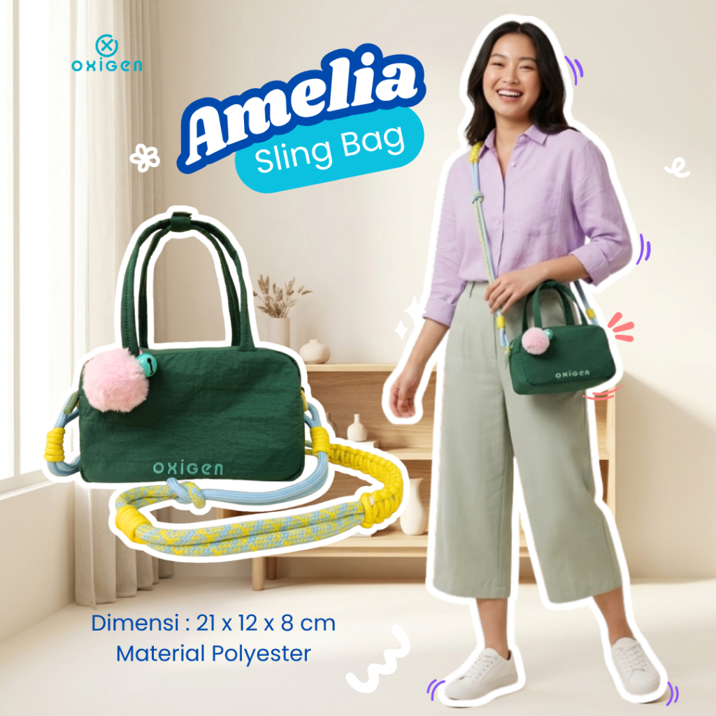 Oxigen Amelia Sling Tas Selempang Wanita Pouch Sling Bag Model Amelia Bag Pouch Wanita