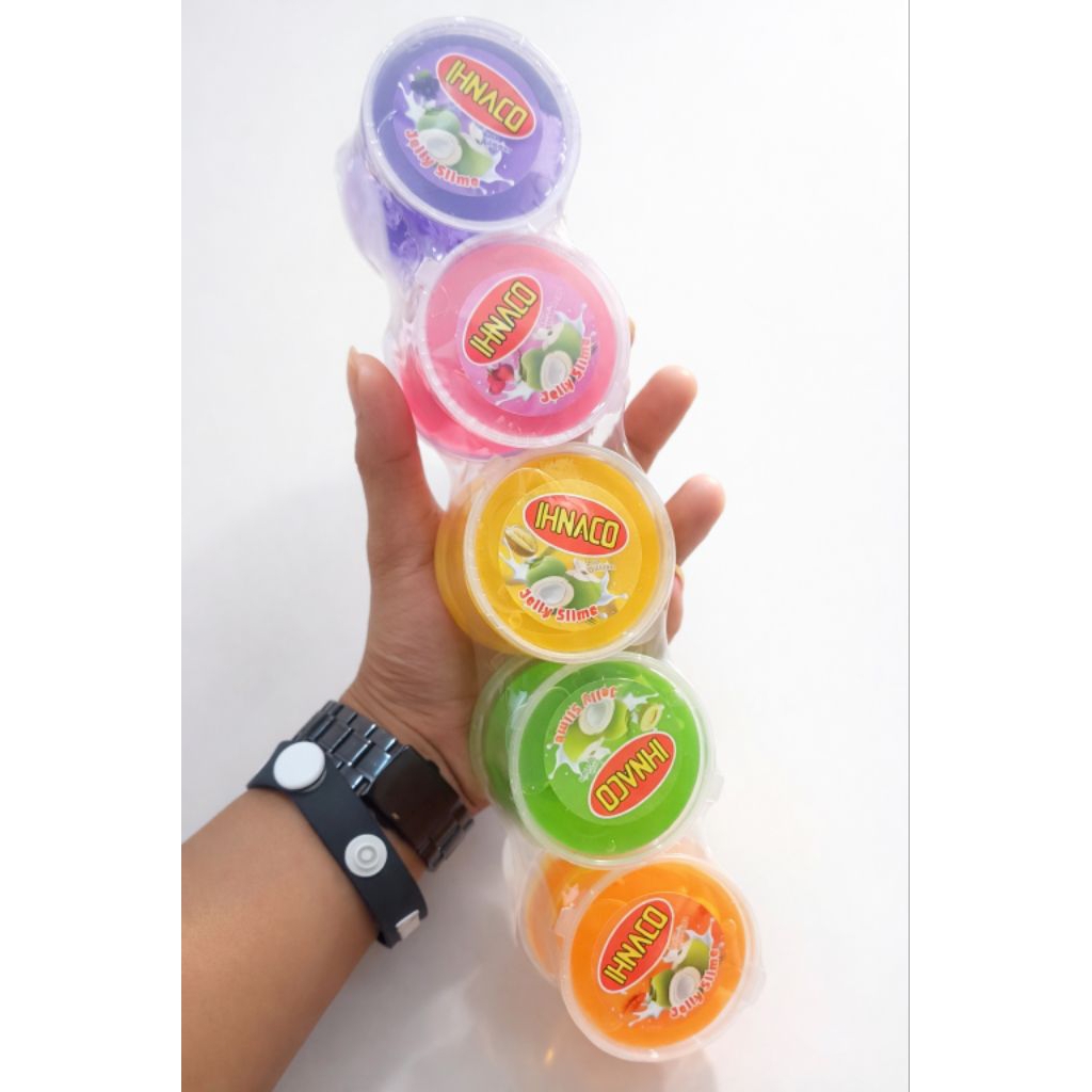 Slime 35cc Slime Jelly Inaco Nata the coco Slime Isi Kelapa , 10pcs Slime Mainan Edukatif Anak Aman 