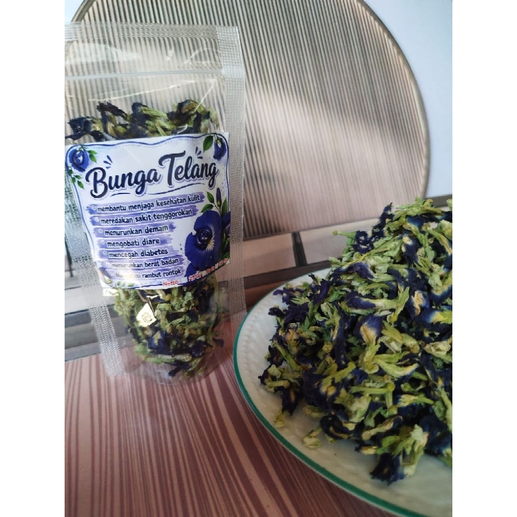 bunga telang kering 1000g , bunga telang, kembang telang