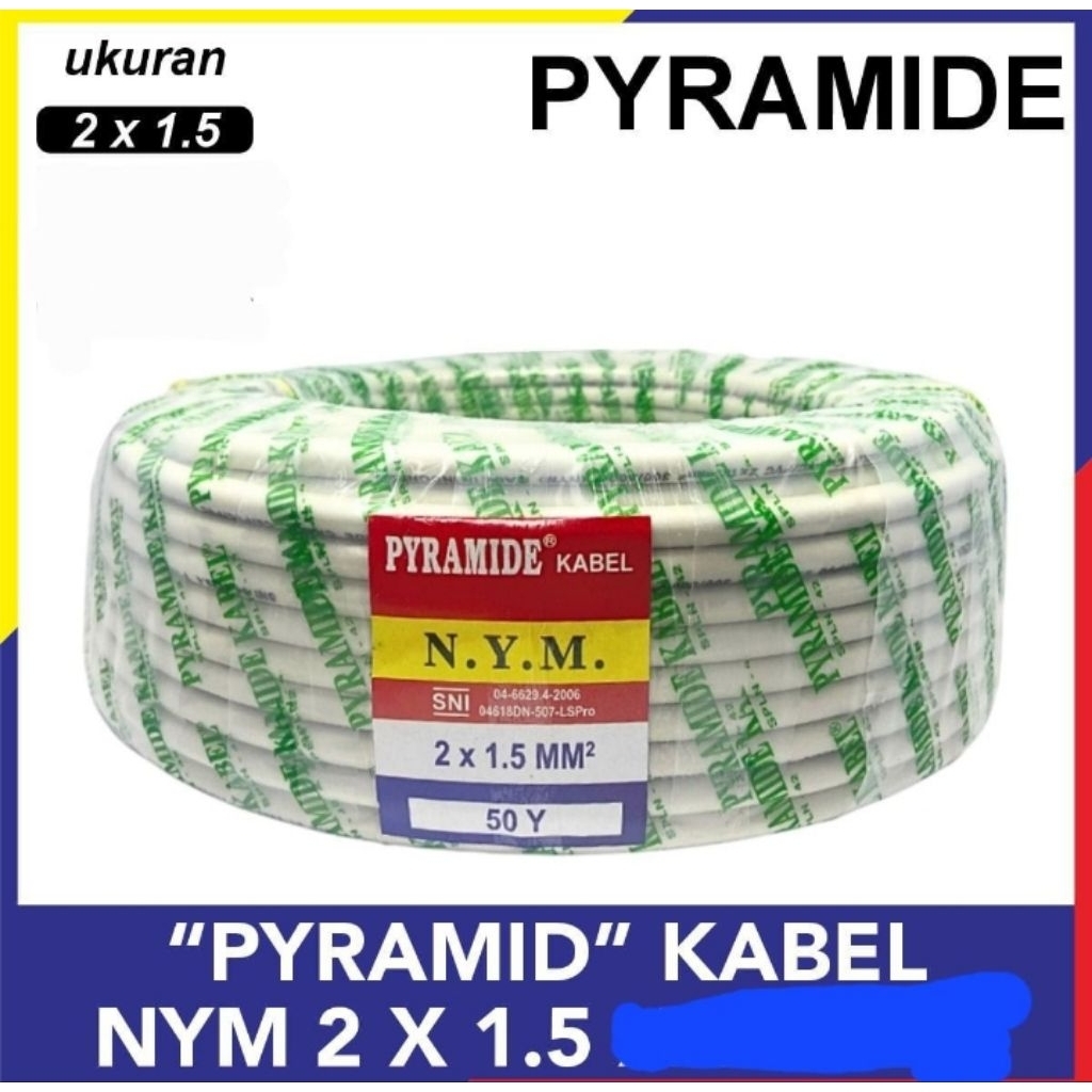 PERMETER  Kabel Tembaga Nym 2 X 1,5MM PYRAMIDE SNI | Kabel Tembaga Eceran/2m