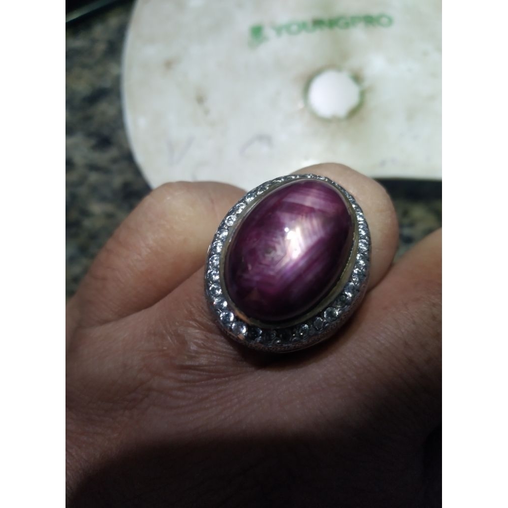Batu Cincin Ruby Daging Star Hq Natural Alam Kode 1/9