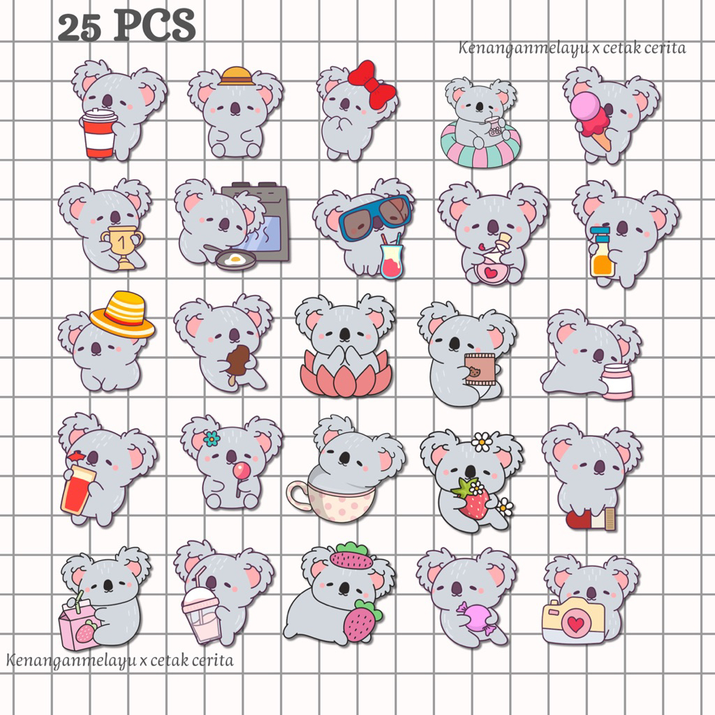 stiker aesthetic journal | scrapbook | diary | stiker lucu unik aesthetic | stiker koala aesthetic |