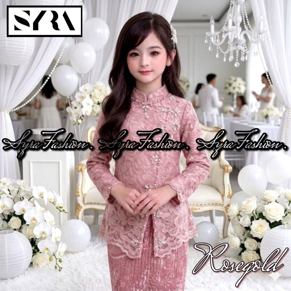 SET KEBAYA ANAK MODEL JANGGAN BROKAT PAYET MODERN REALPICT >KEBAYA MODERN / KEBAYA IBU BESAN / KEBAY