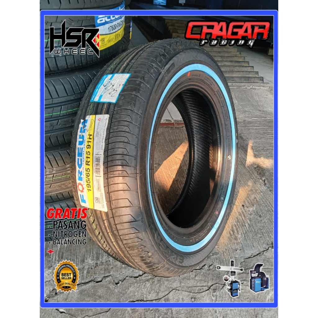 Ban Forceum Ecosa Wlw 195 65 R15 Ring 15 ( ban mobil list putih )