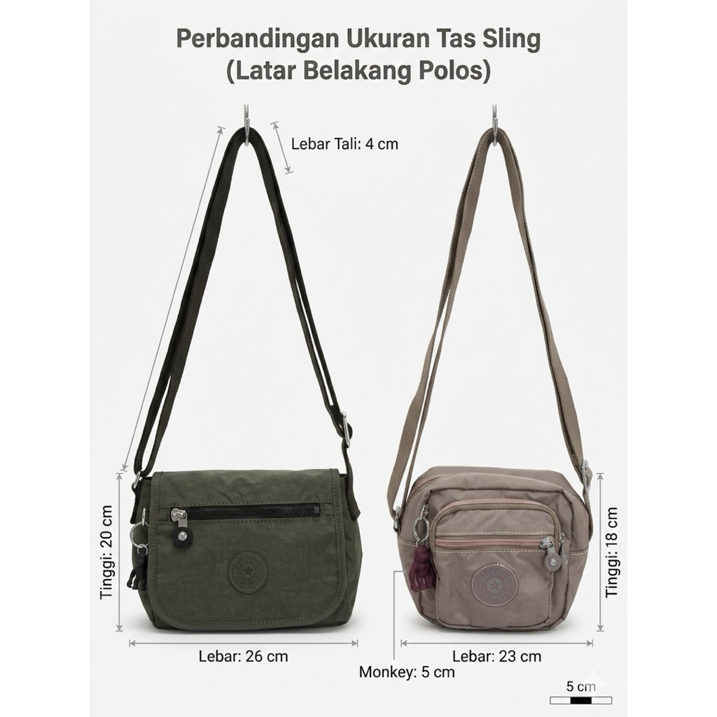 Tas slempang wanita/pria kipling original bergaransi 100%