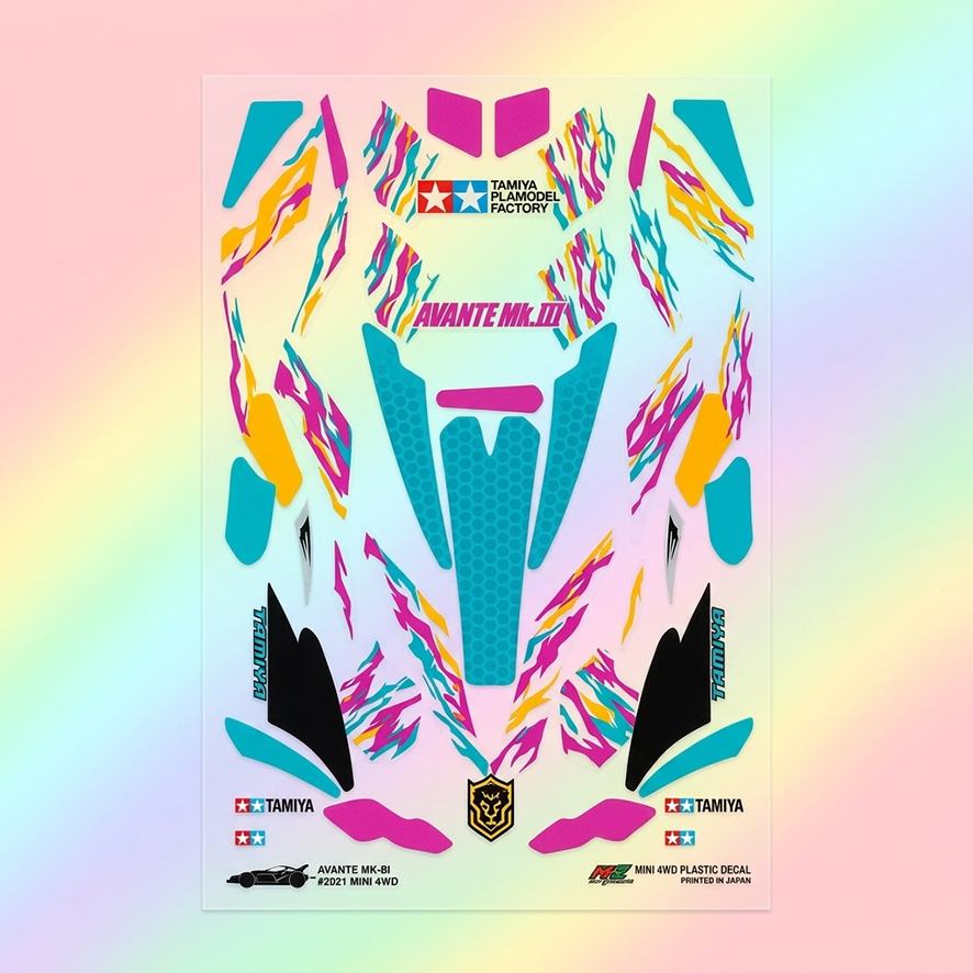 Stiker Avante MK-III Versi 2 - Kombinasi Ungu Toska - Transparan