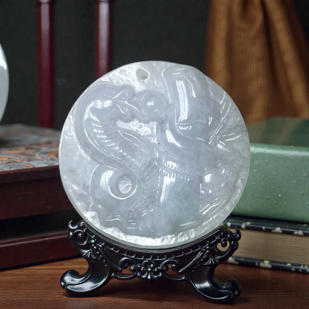 Snake Icy Jade Pendant Natural Jadeite Jade Type A