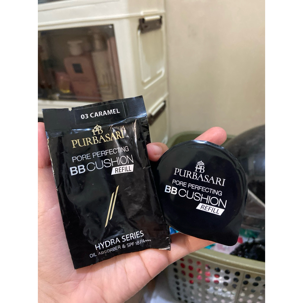 Purbasari BB Cushion Cream Foundation Spd 18Pa+++ REFILL Shade 03 Caramel(BACA DESKRIPSI)