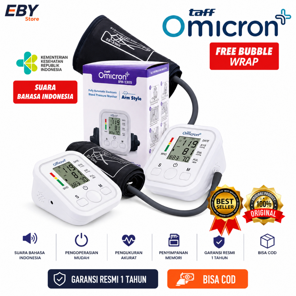 OMICRON TENSI DARAH DIGITAL ALAT UKUR TEKANAN DARAH dan jantung/ tensimeter digital tensi darah digi