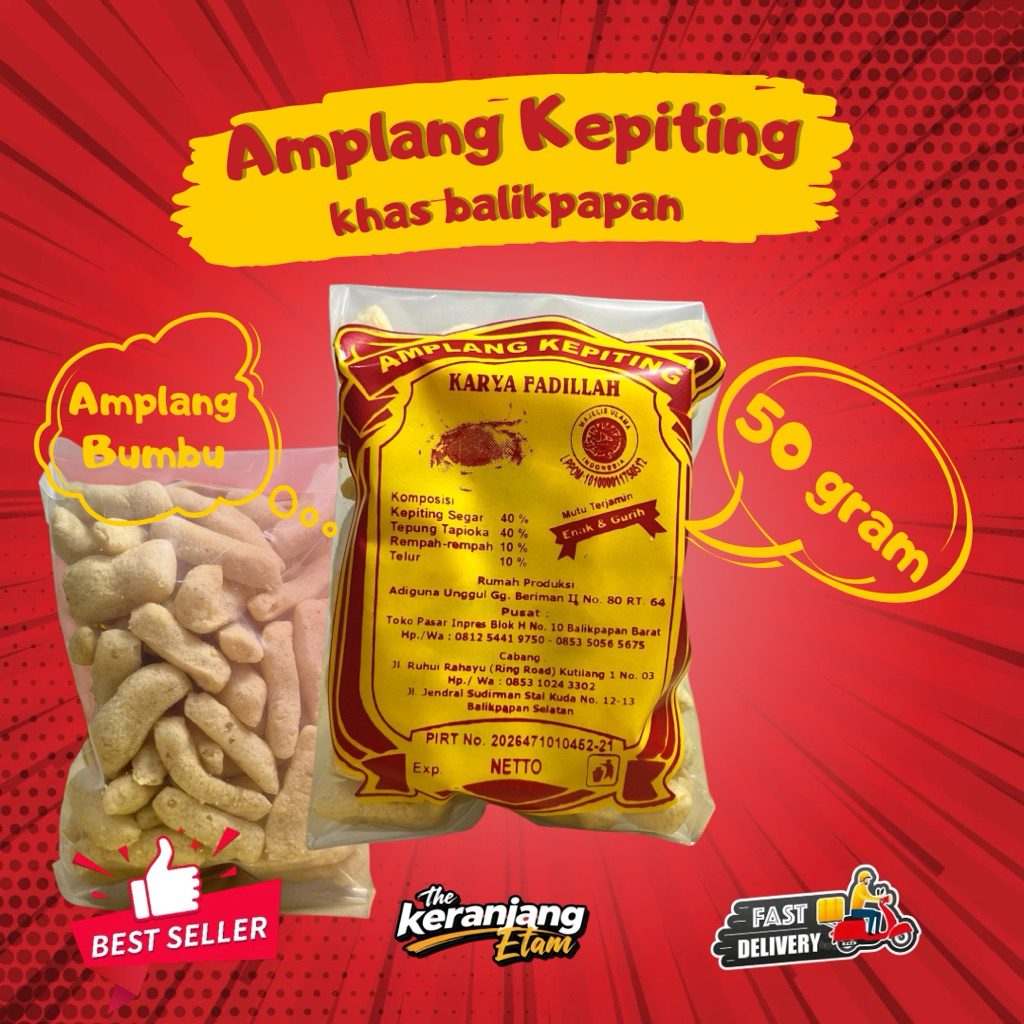 Amplang Kepiting Khas Balikpapan - Amplang Bumbu Best Seller Gurih Renyah