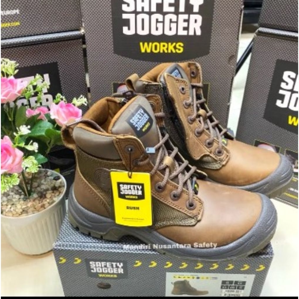 SEPATU SAFETY SHOES JOOGER RUSH BROWN ORIGINAL N/ sepatu safety Jogger rush coklat / sepatu safety J