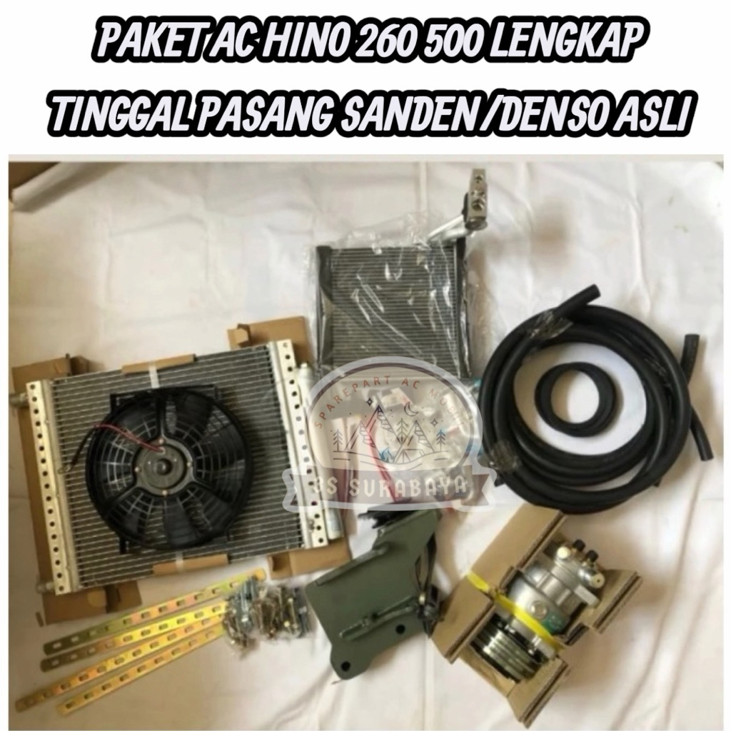Paket unit Ac Lengkap HINO 260 500 TINGGAL PASANG ASLI SANDEN/ DENSO TRUCK (Baru/New)