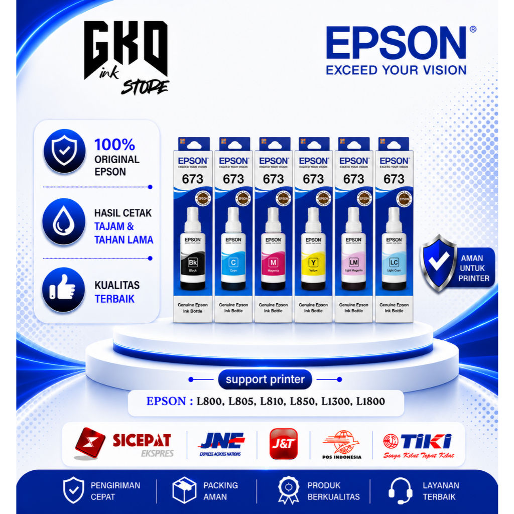TINTA ESPON 673 Epson L800 - Epson L805 - Epson L850 - Epson L1800
