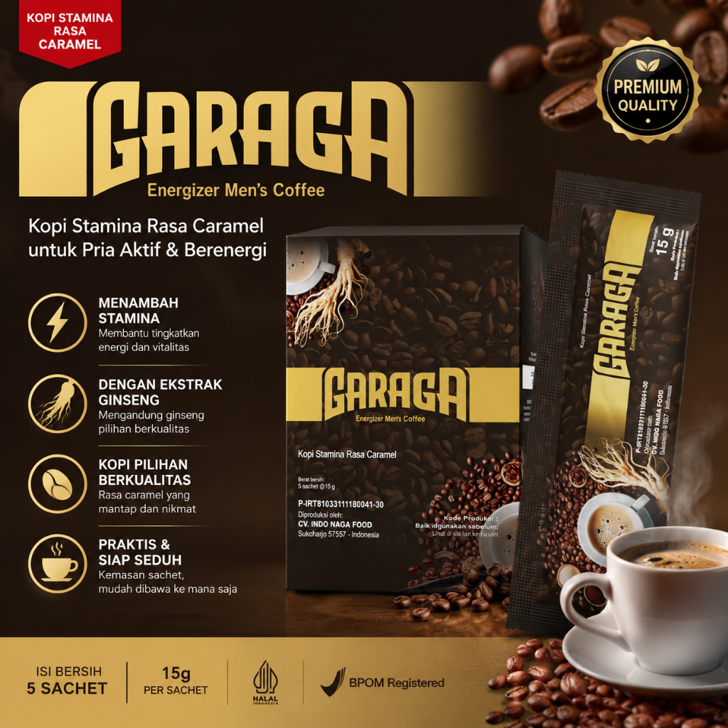 Kopi Instan Herbal Garaga - Rasa Caramel