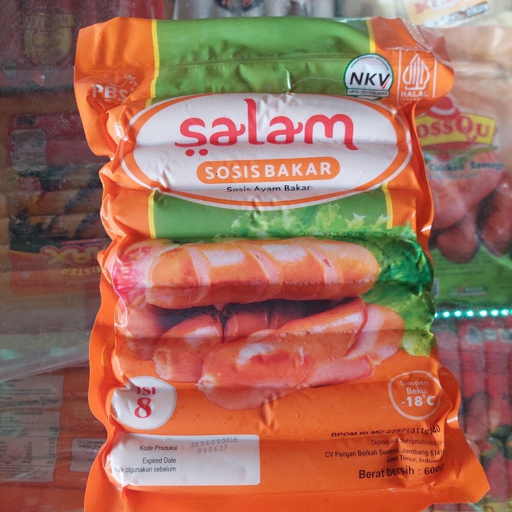 Sosis bakar salam jumbo isi 8/sosis bakar super jumbo/sosis jumbo merk salam