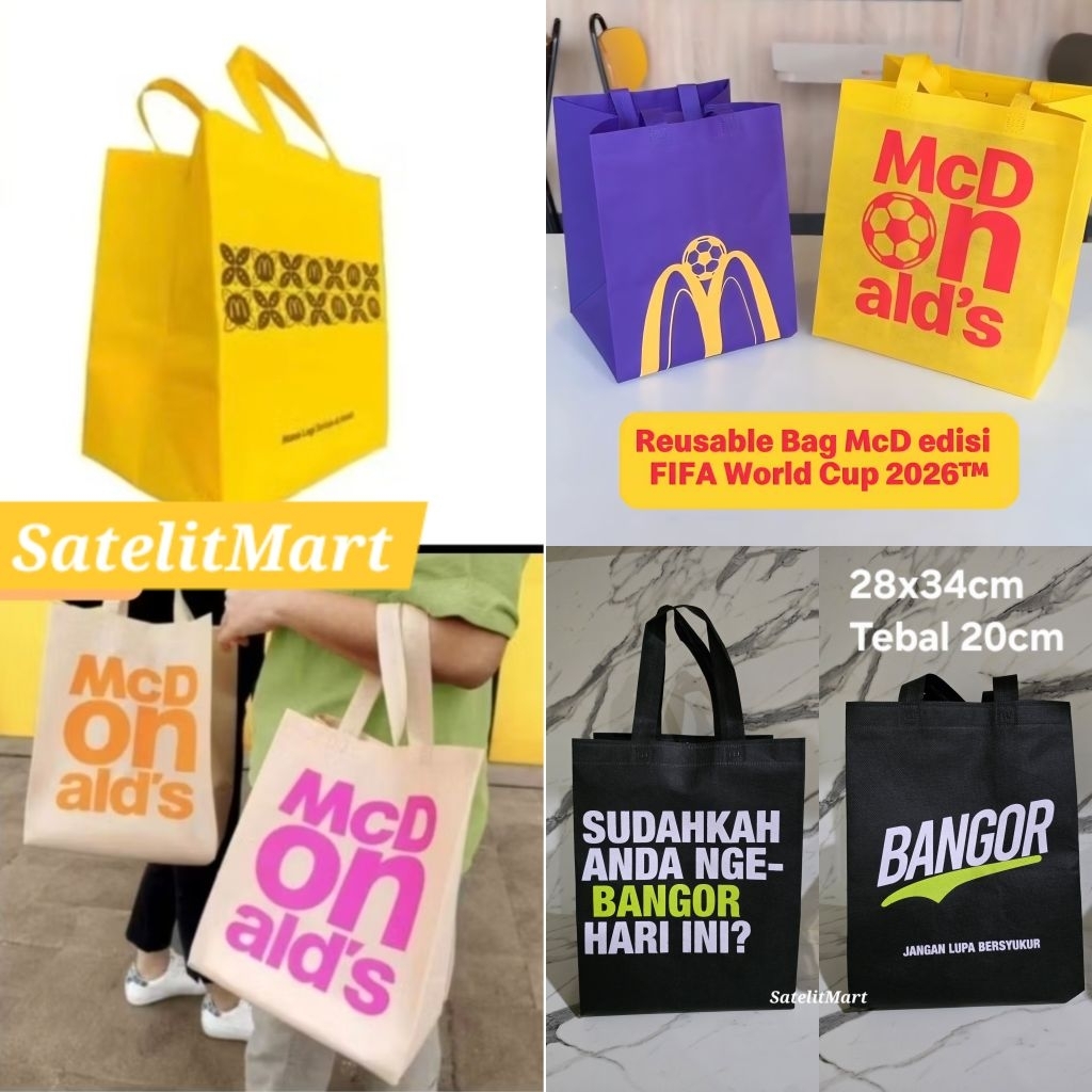 SatelitMart - Tas MCD Terbaru Reusable Shopping Totebag Tote Bag Tas Belanja Spunbond Merchandise Mc