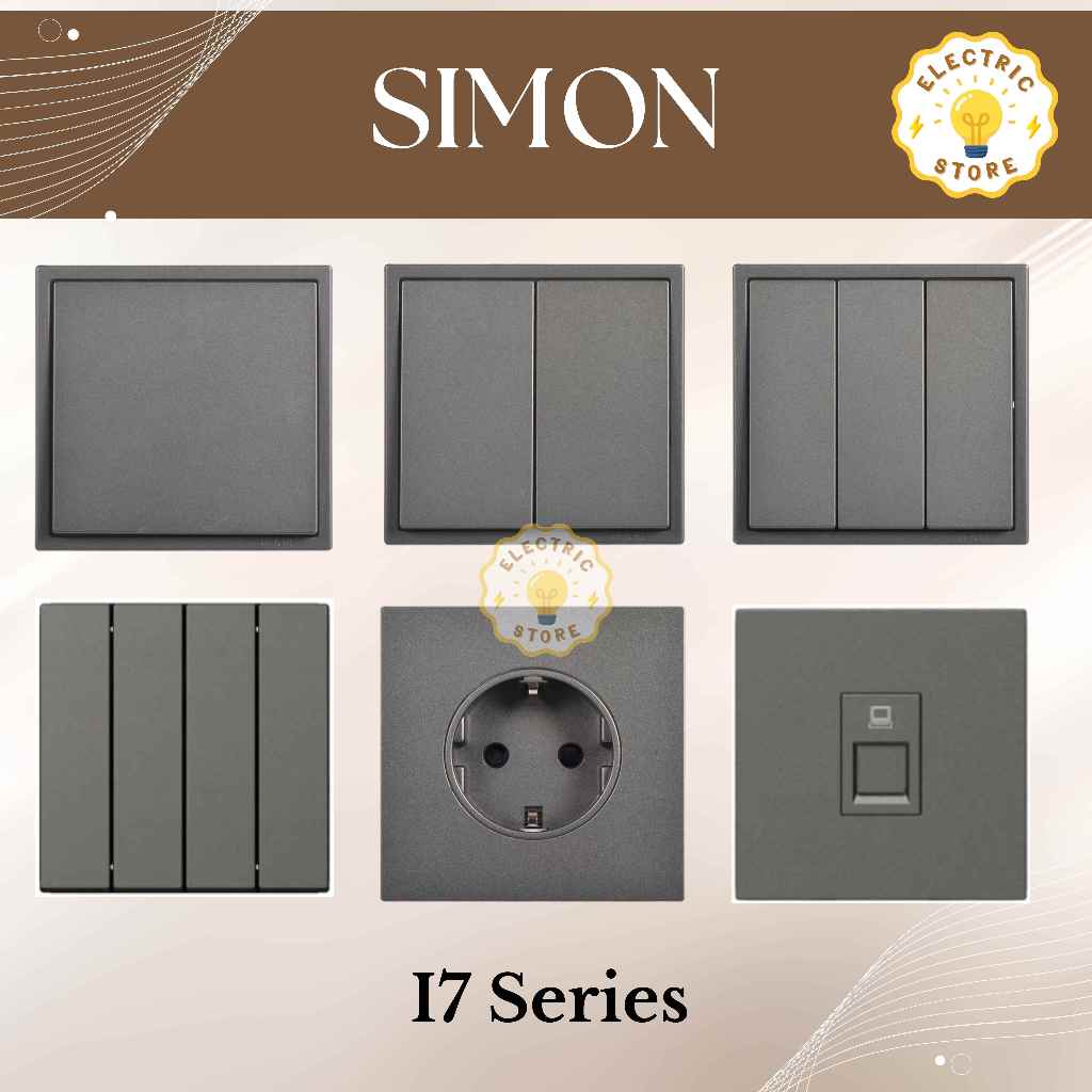 Saklar Simon I7 Series Saklar Stopkontak Grey // Simon I7 Series Saklar Stopkontak Grey