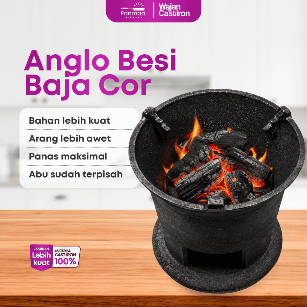 Anglo Besi Baja Cor Tebal / Anglo Tradisional Besi Cor Size 23, 26, 29 cm