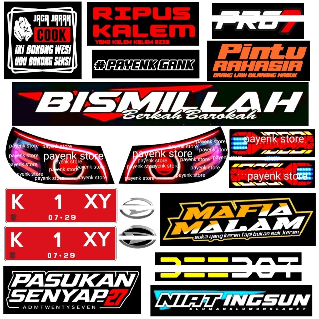 STIKER MINIATUR PICKUP GRANDMAX BILED MERAH