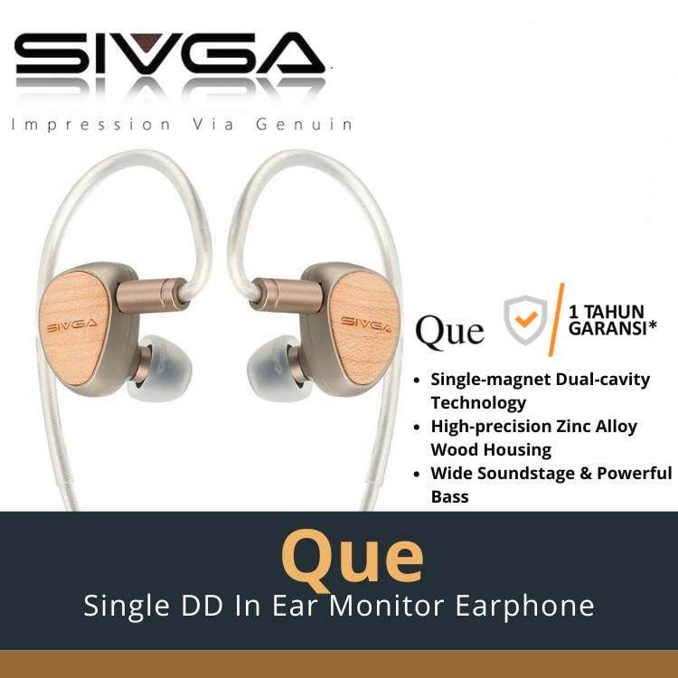 SIVGA QUE - 10mm Beryllium Diaphragm Dynamic Driver In-Ear Earphone IEM - Zeal Musik Jogja