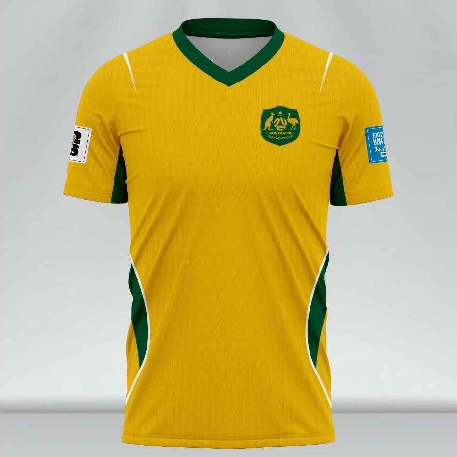 Baju Jersey Olahraga Piala Dunia Timnas AUSTRALIA Unisex Dryfit Nyaman Dipakai Ukuran S-XXXL