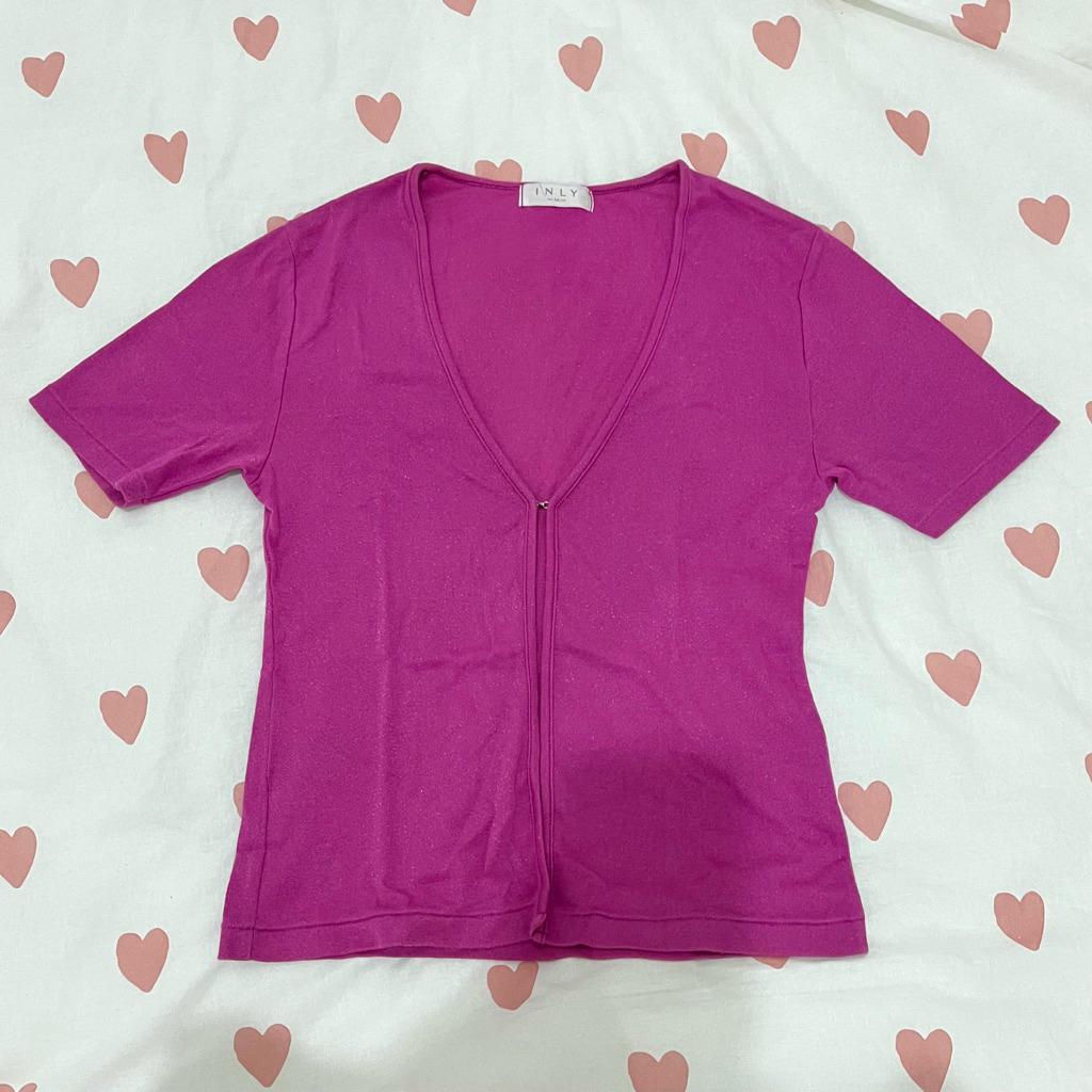 Outer Crop Top - Pink Fuschia pl