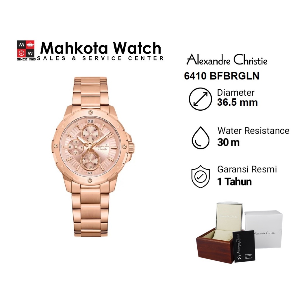 JAM TANGAN WANITA ALEXANDRE CHRISTIE 6410 AC 6410BF ORIGINAL
