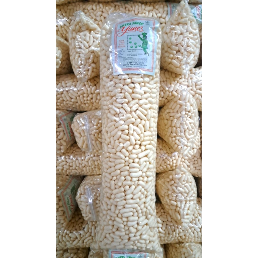 Kerupuk Pilus Telur Ikan Original/ Yunes - Biasa Tanpa Pengawet /Kemasan Ball 1,5KG