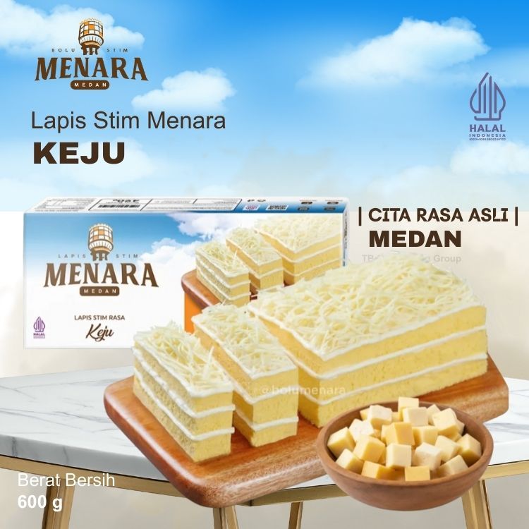 Bolu Menara Bolu Stim Lapis Stim Keju - 500 gr