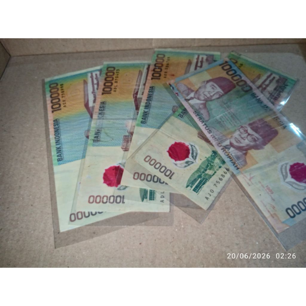 uang 100 ribu polymer tahun 1999 ory jual murah