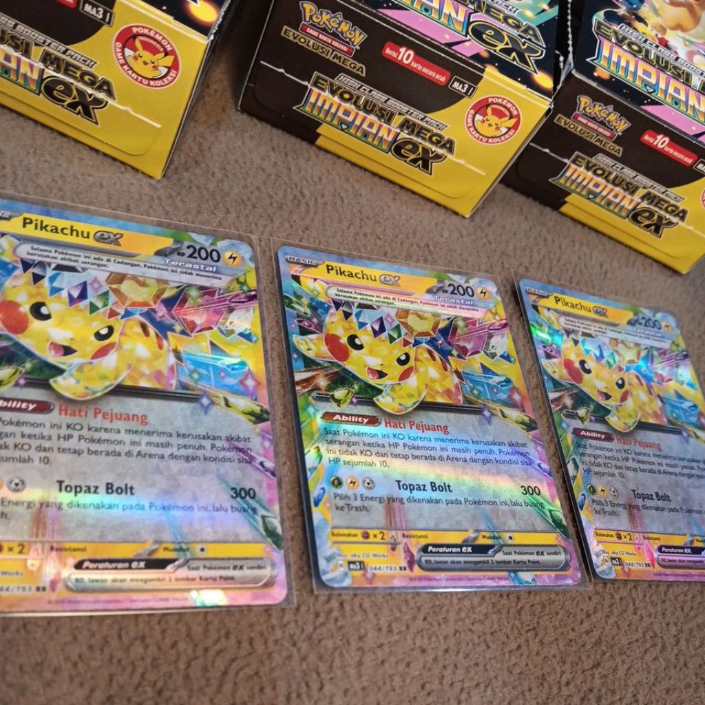 Kartu Pikachu EX RR Evolusi Mega Impian Ex Original