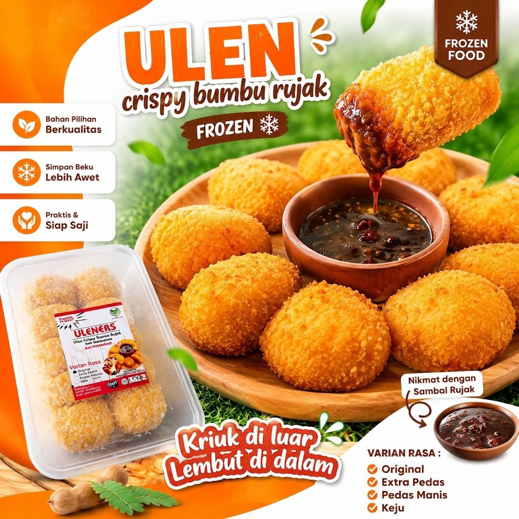 Ulen Crispy Bumbu Rujak Khas Sunda Frozenfood |Camilan Renyah Gurih Pedas Manis Siap Saji