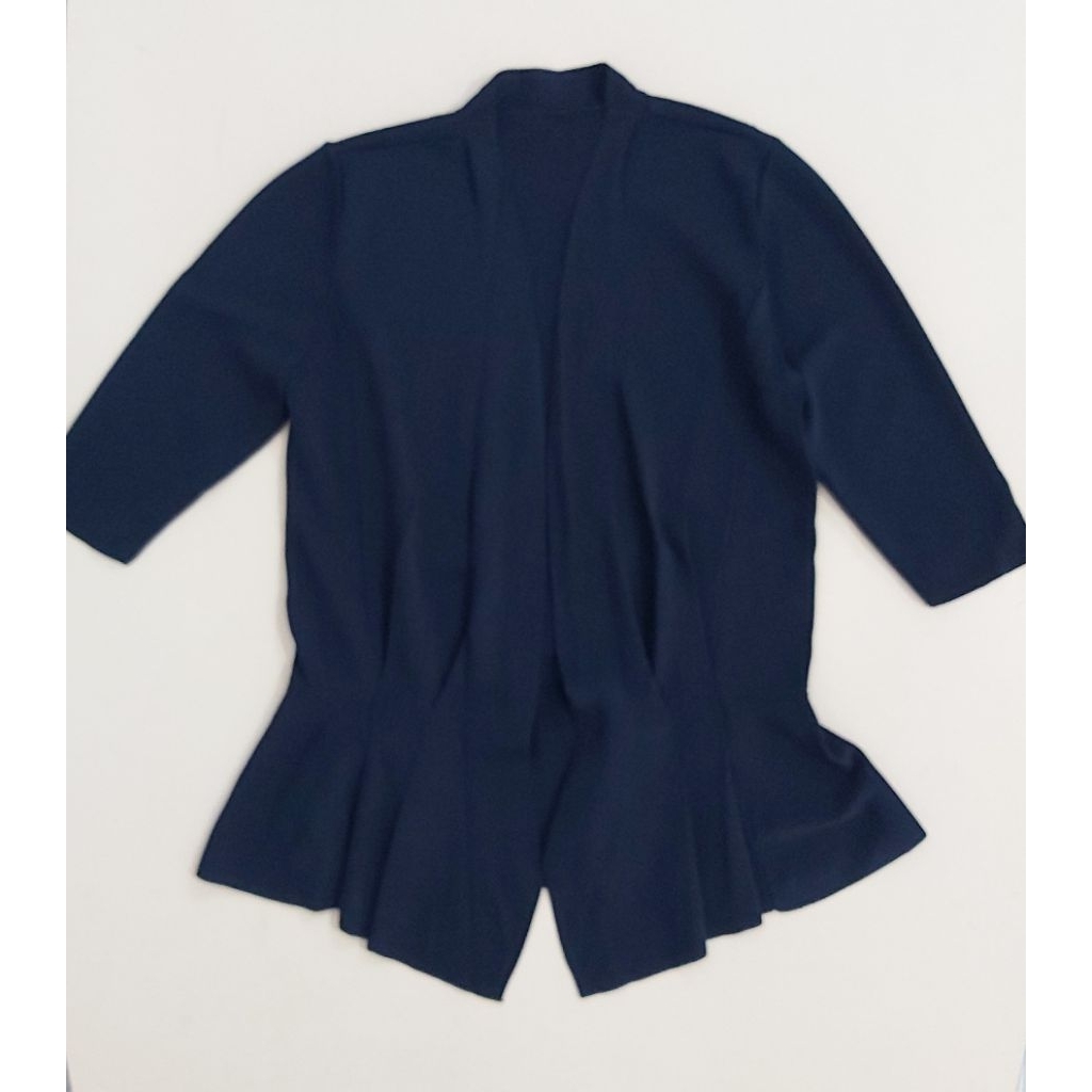 OUTER CARDIGAN WANITA KEKINIAN BIRU TUA PRELOVED